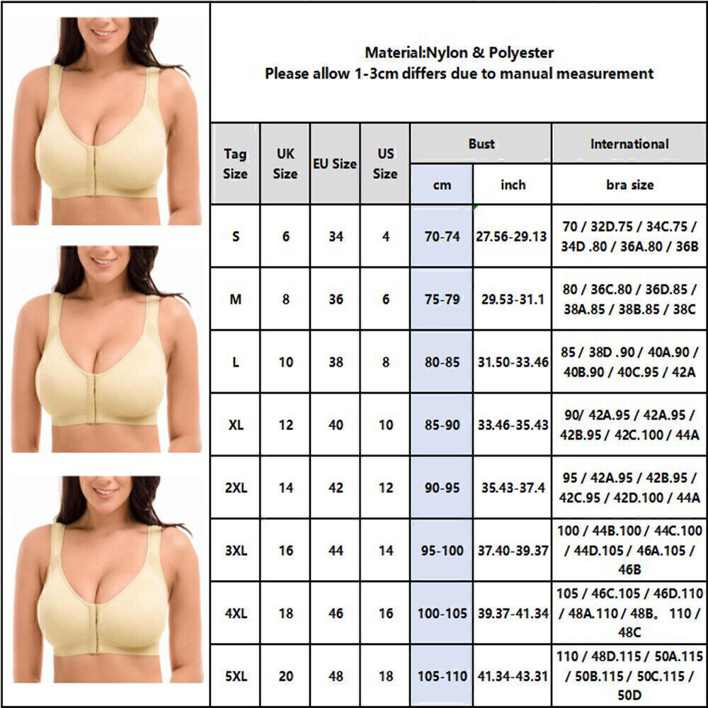 Women Posture Corrector Bra Wireless Back Support Lift Up Yoga Front Closure Bra