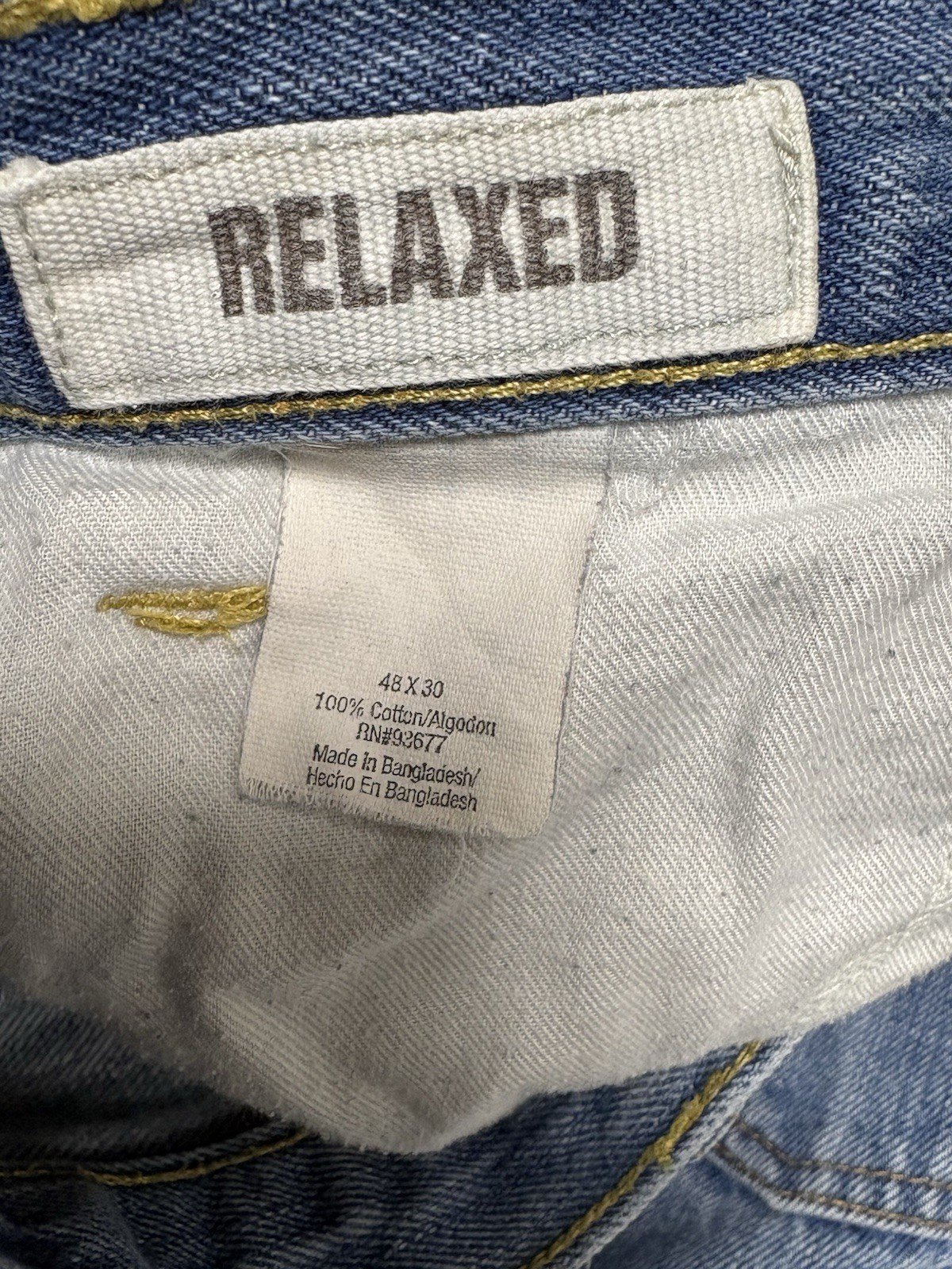 2-Arizona Jean Co Mens Relaxed Fit Light Stone Denim Blue Jeans Size 48×30 – NEW