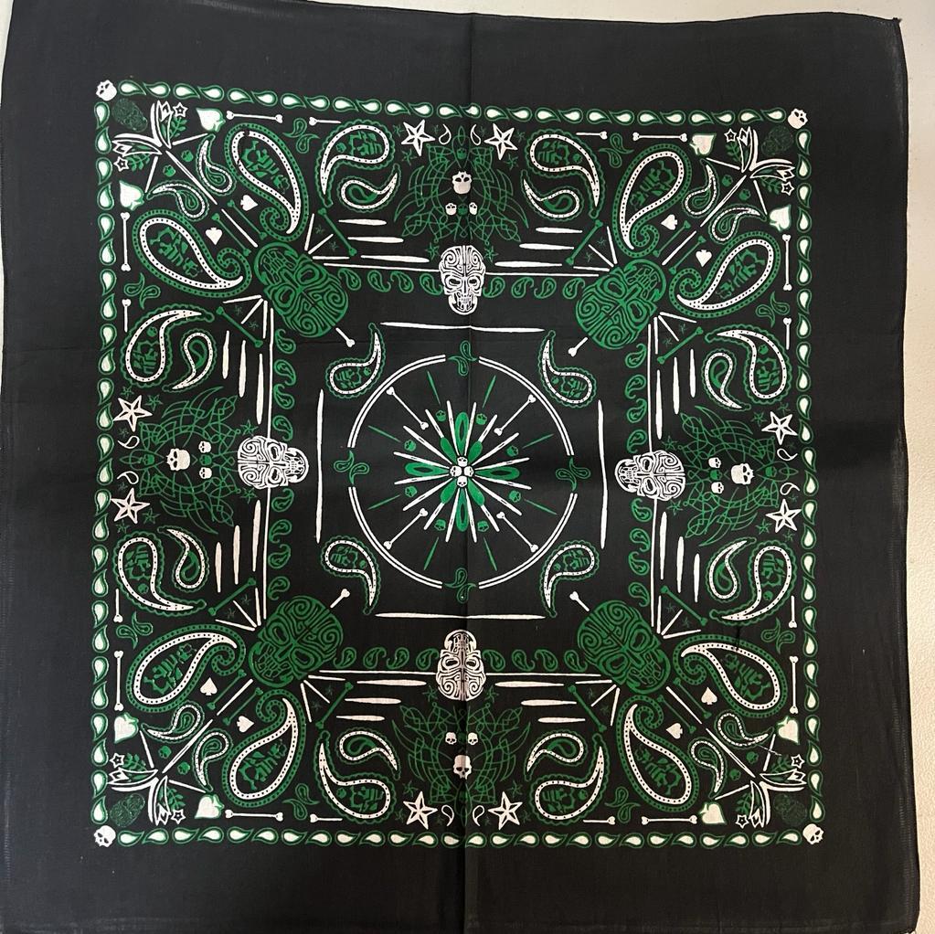 SKULL Design FLAMES BANDANA Head Wrap Neck Scarf Face Mask Halloween Biker