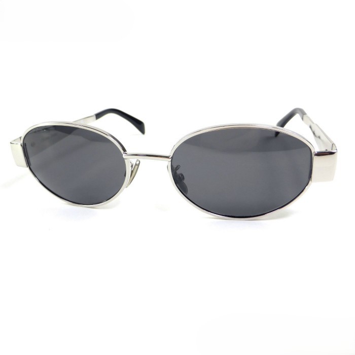 Celine Triomphe Oval Sunglasses Silver CL40235U