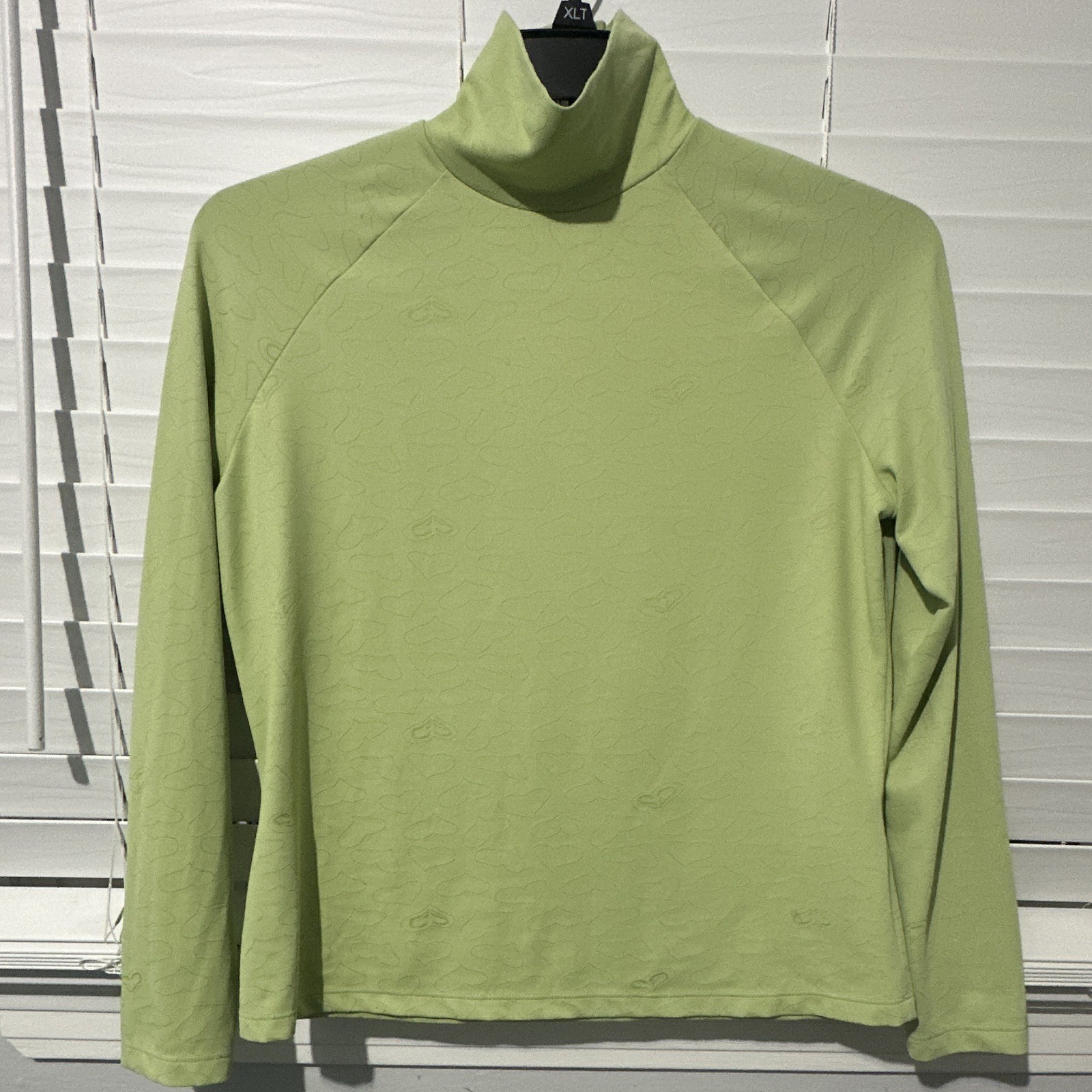 St. John Sport by Marie Gray Women’s M Green Animal Print Mock Neck Knit Top