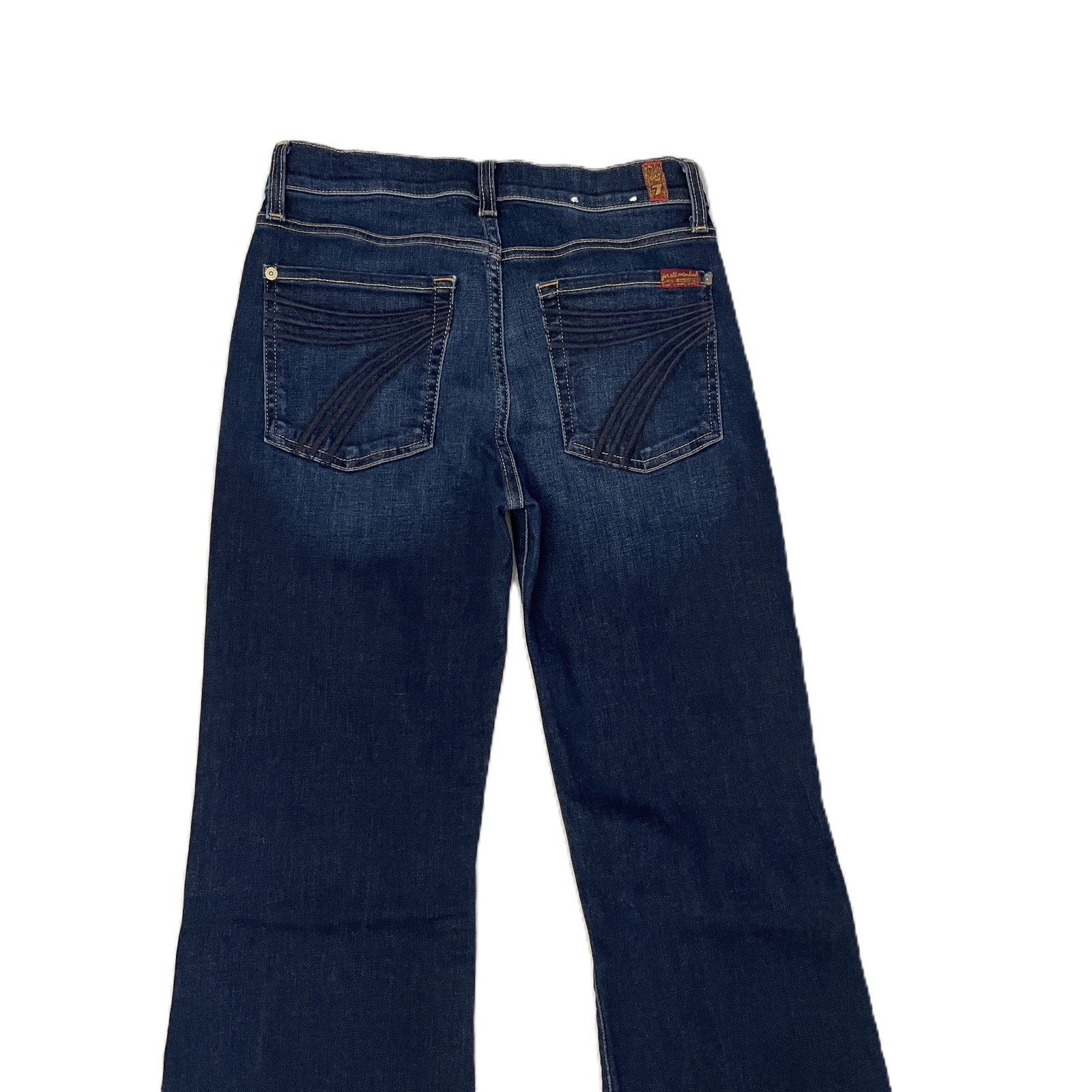 Seven For All Mankind Dojo Jeans Women’s Sz 28 /34 L Flare Leg Dark Wash Stretch