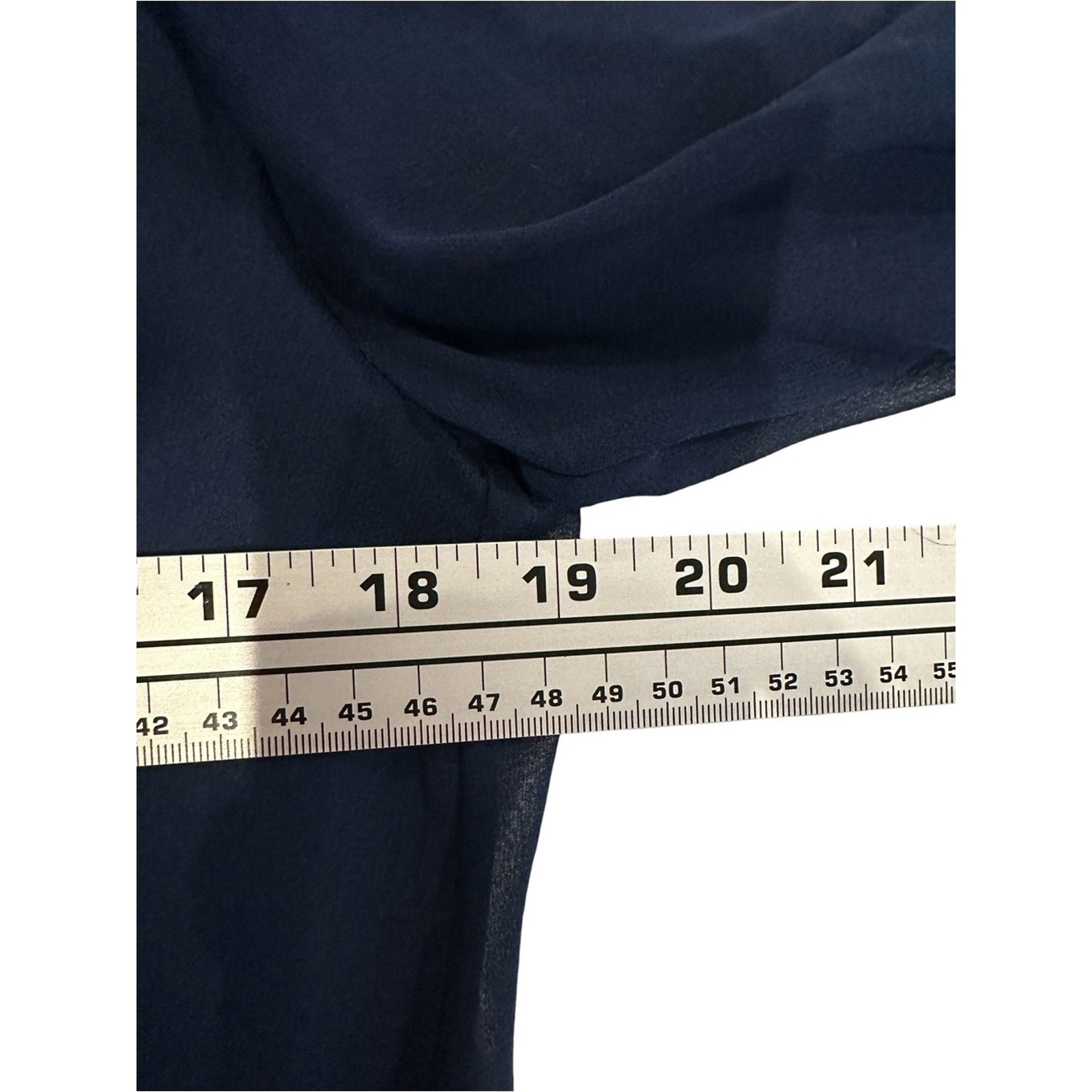 Vince 100% Silk Double Layer Shirttail Dress Navy Sheer Sleeves Size 4