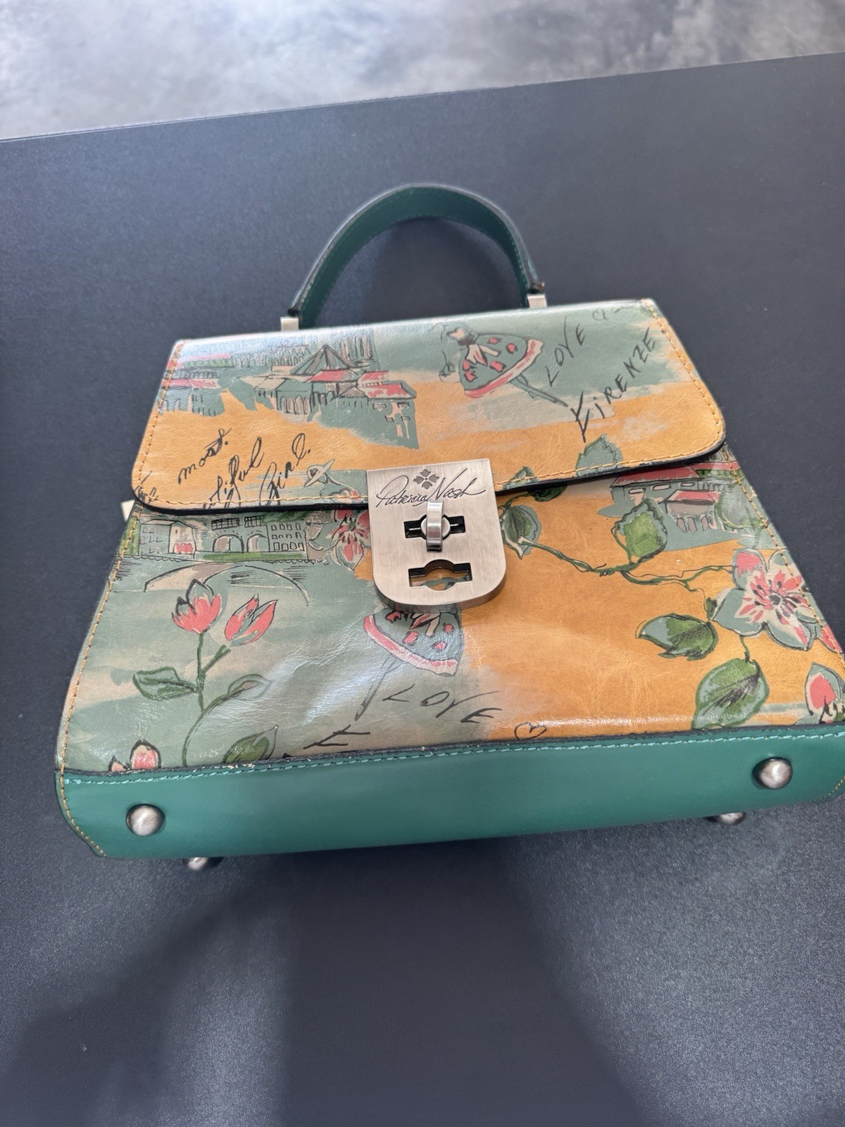 Patricia Nash Floral Cityscape Handbag
