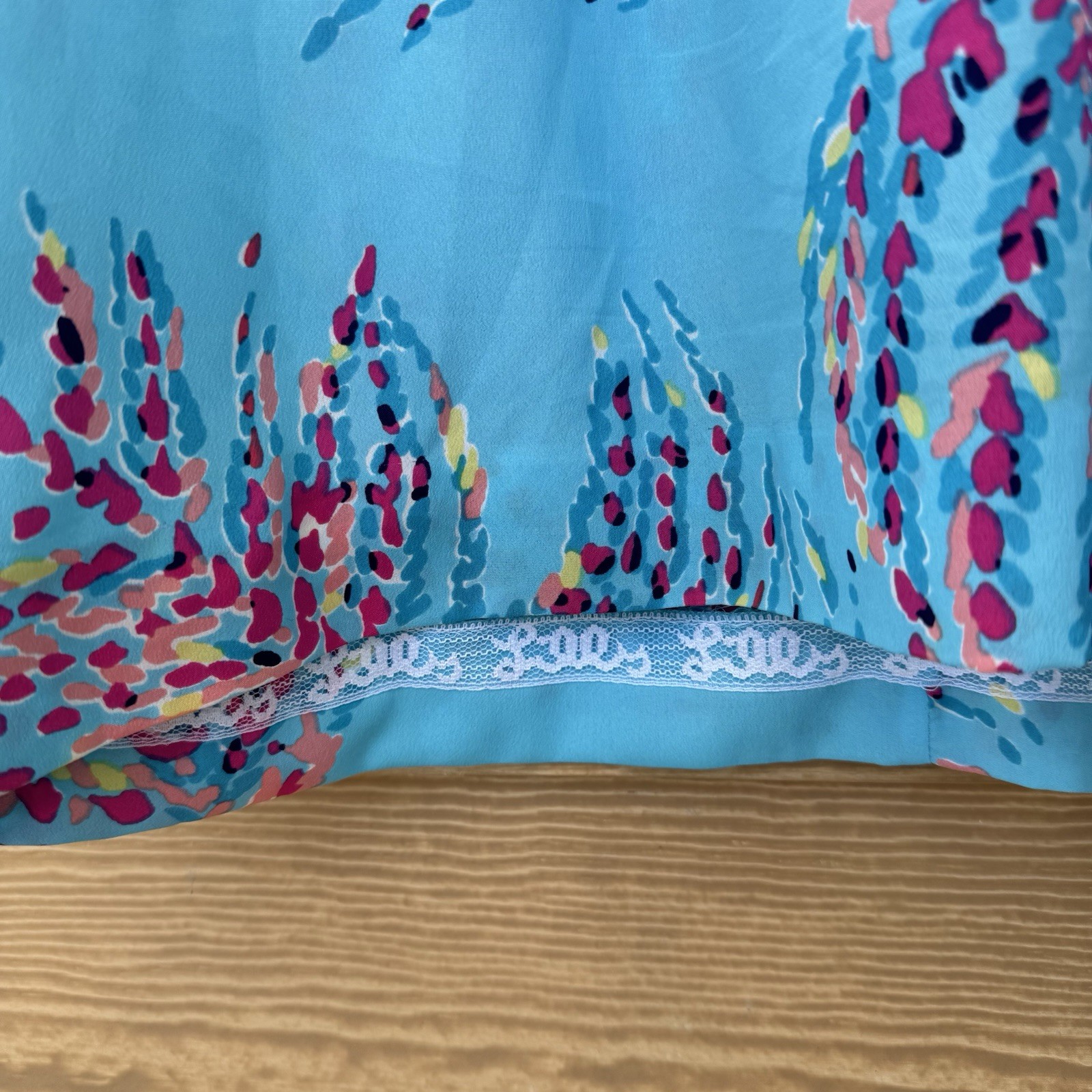 Lilly Pulitzer Wilda Bright Blue Beaded Neck Caftan Dress 238 Shorely Br G2U