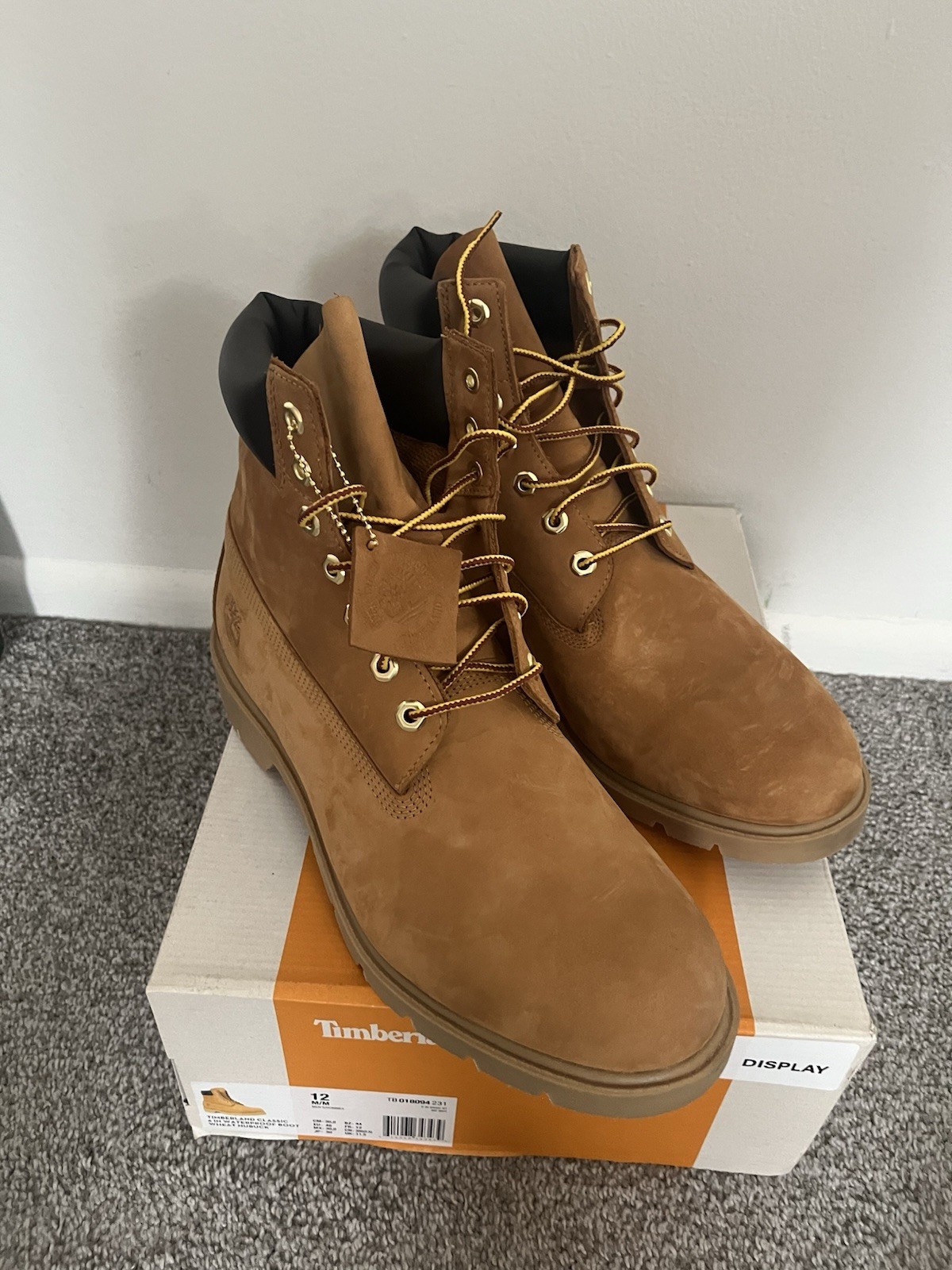 Timberland 10061024 Men’s Premium 6″ Waterproof Boots – Wheat Nubuck, Size 12 M