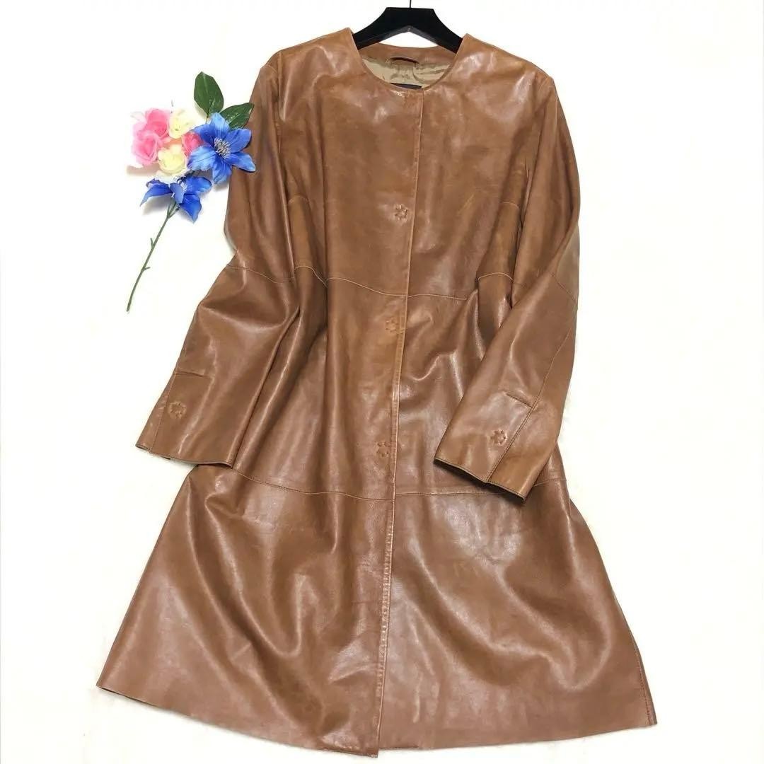 MAX MARA Womens Melting Lamb Leather Jacket Brown Coat Limited Edition Rare