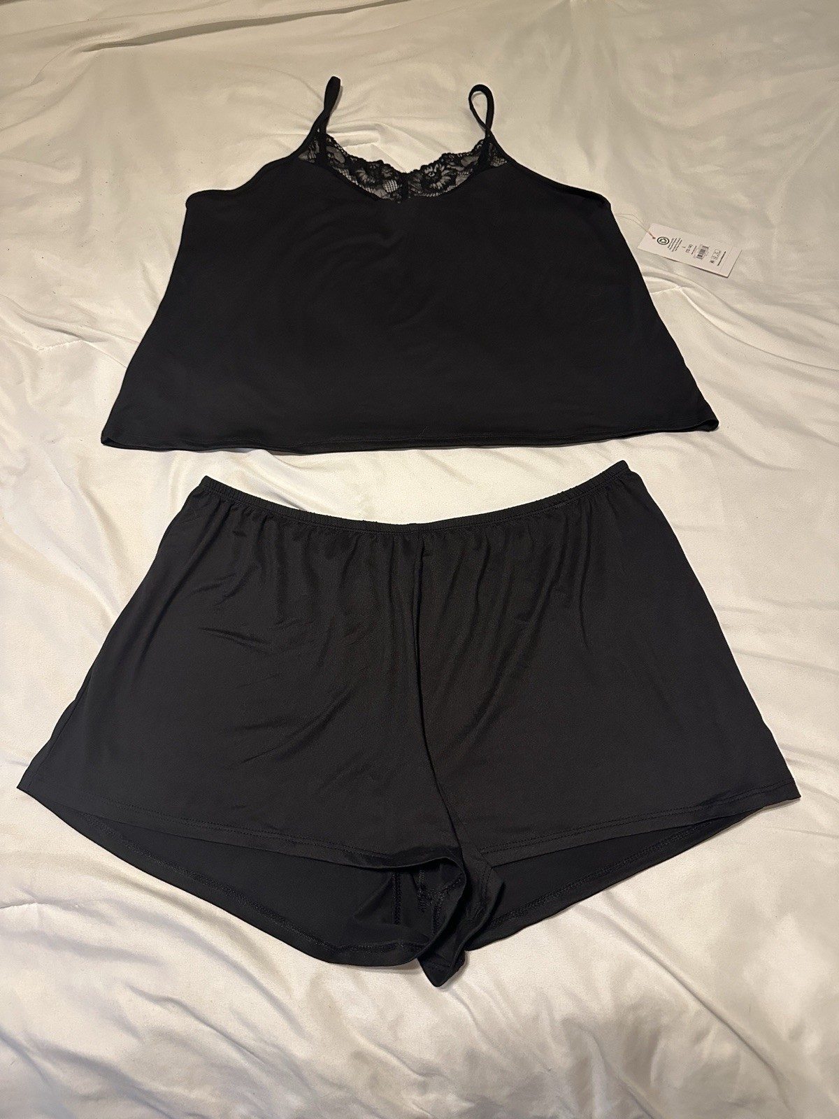 Joyspun Black Cami Shorts Pajama Set Women’s Size Large NWT Goth Style