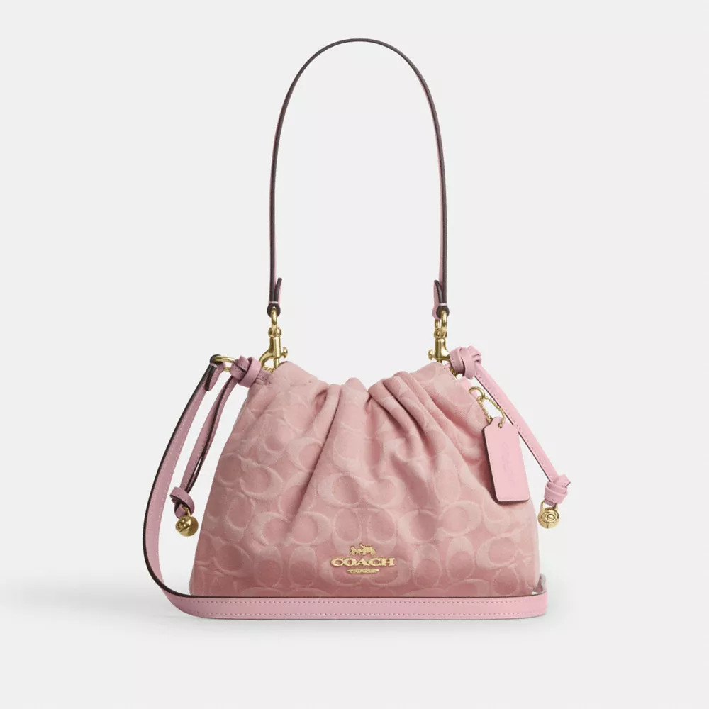 COACH Faye Drawstring Bag Signature Denim CFD03 IMNH1
