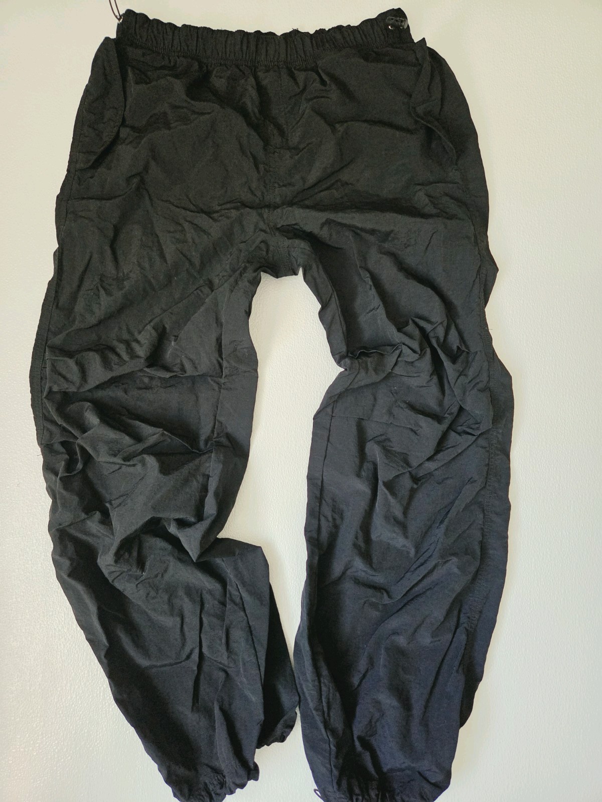 Love Tree Black Parachute Cargo Pants Wide Leg Bungee Waist Womens Large 6864PN