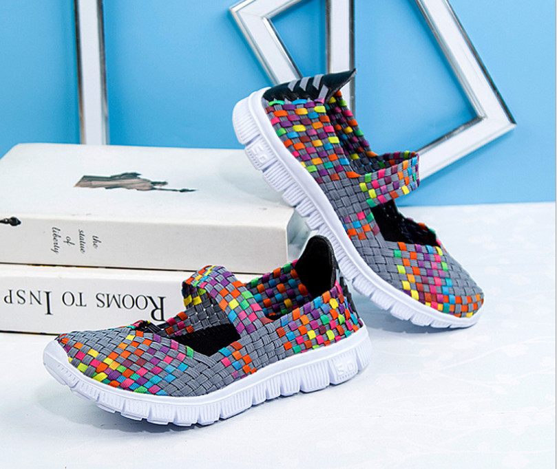 Women Woven Light Weight Elastic Trainer Comfort Slip On Sport Water Shoes WS79