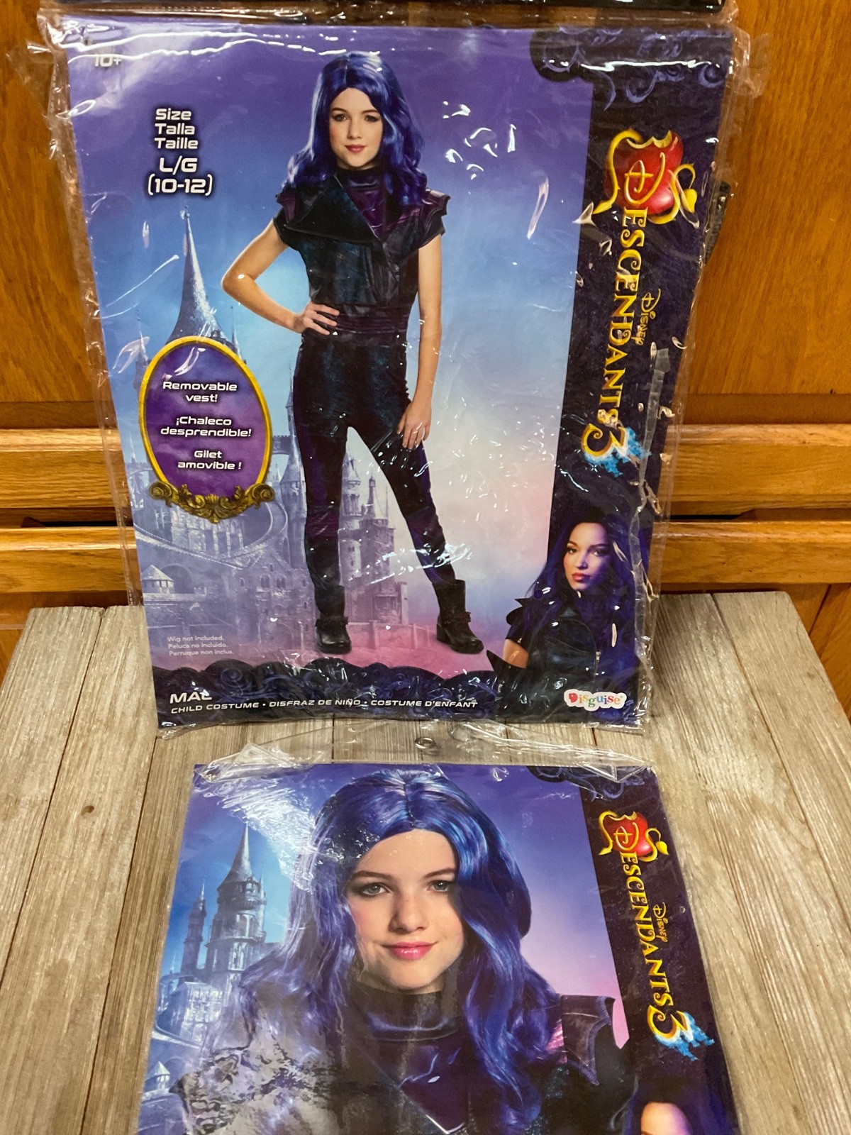 Disney Descendants 3 Mal Costume & Wig Set Child Size Large 10-12