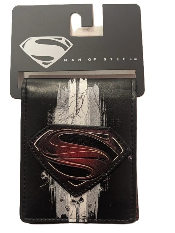 Superman Man of Steel Bi-Fold Wallet DC Comics Bioworld Logo Black New