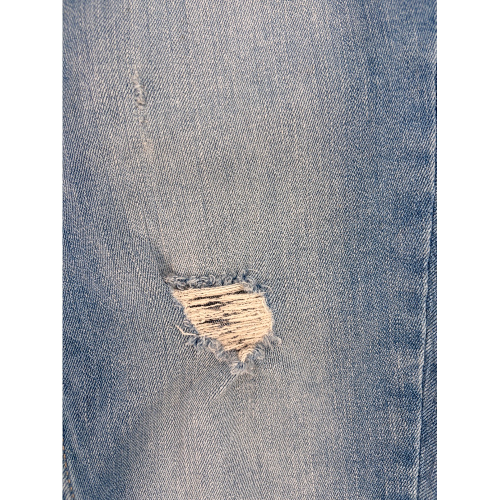 We The Free Free People Distressed Fringe Hem Skinny Jeans 25 Blue Boho Festival