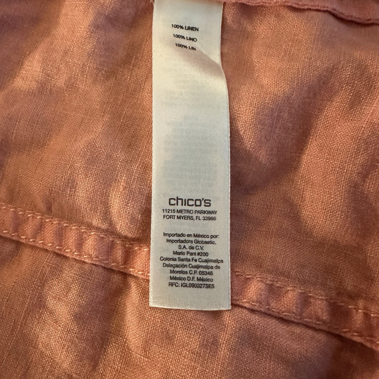 Chico’s Women’s Utility Jacket Cross Dye Linen Pink Snap Button Front Size 1