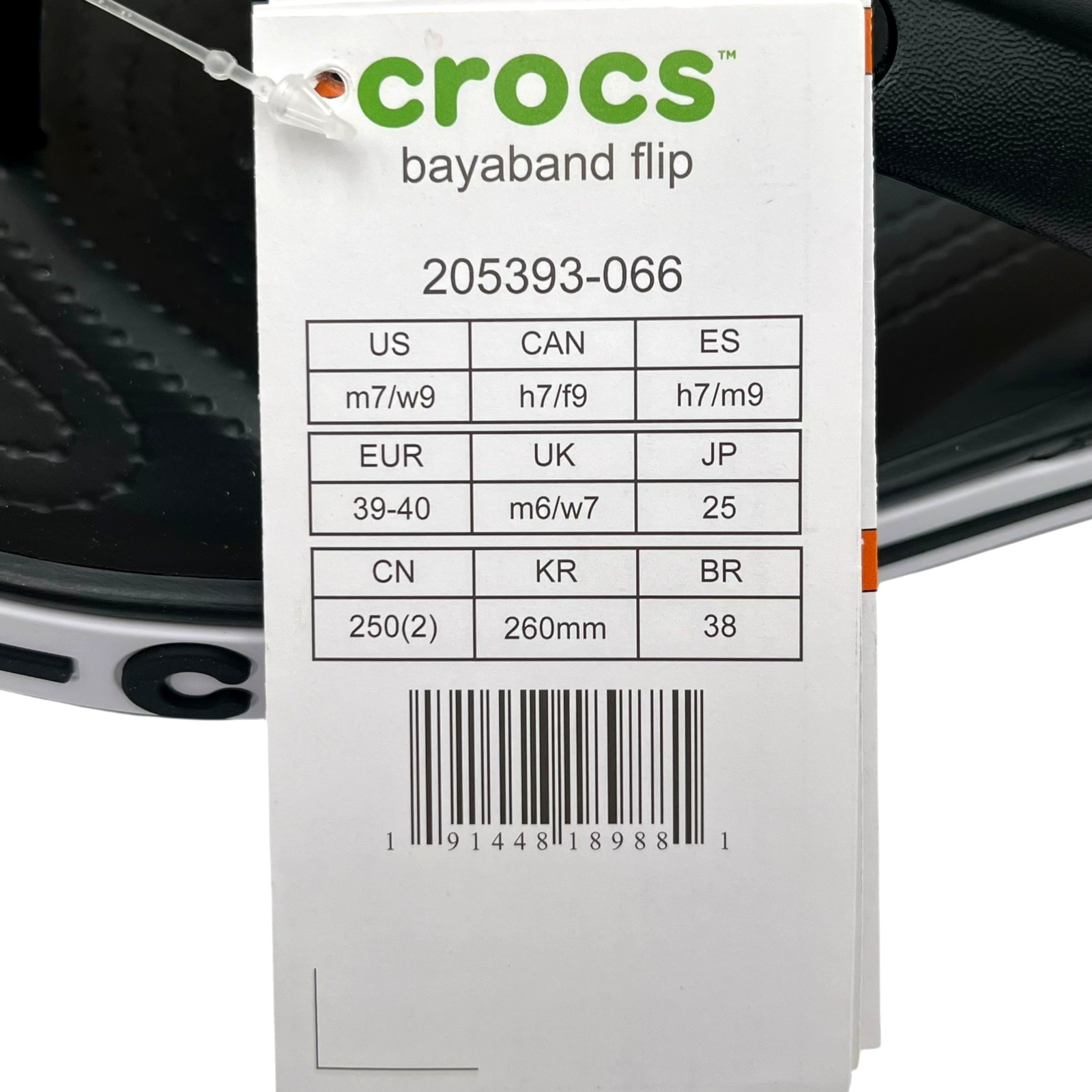 Crocs Bayaband Men’s Flip Flop Sandals Size 7 Black Water Friendly Lightweight