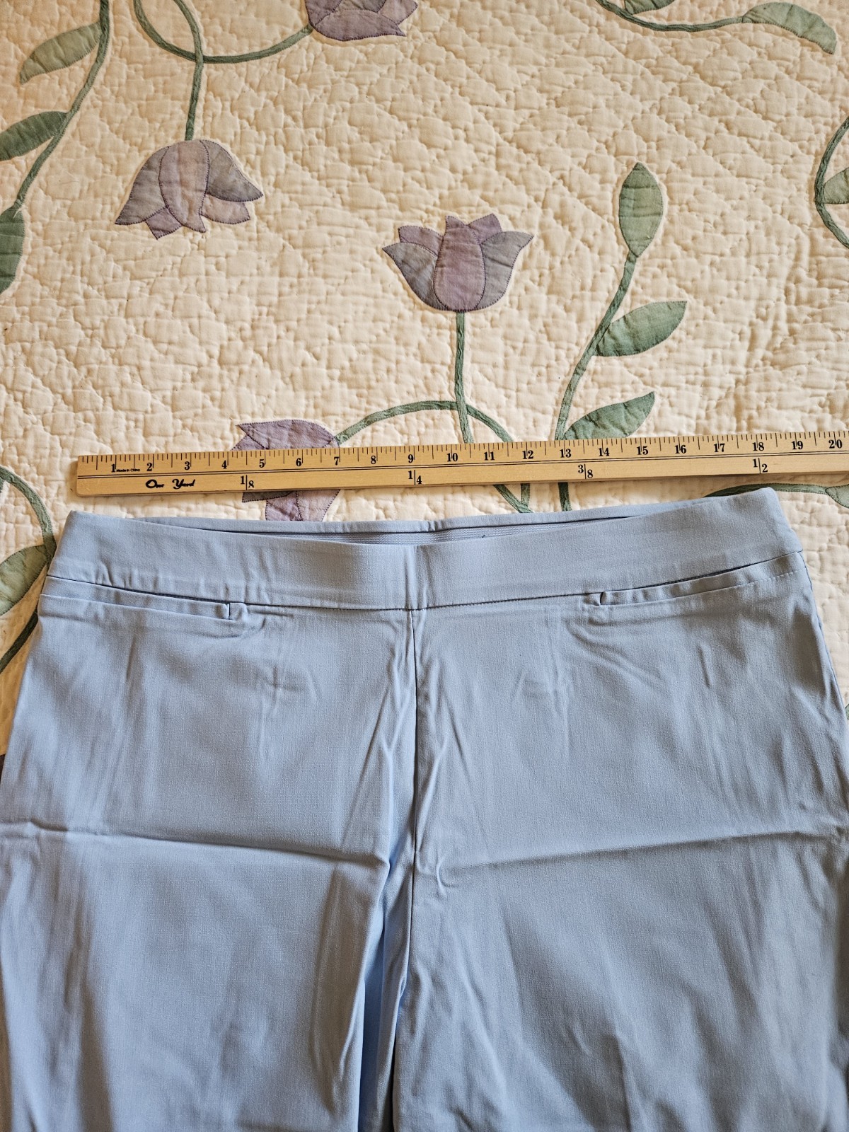 Counterparts Women’s Straight Leg Pull On Trousers Size XL Powder Blue Hi Rise
