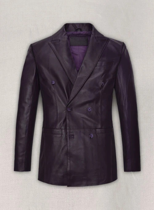 Men’s Purple Blazer 100% Real Soft Lambskin DOUBLE BREASTED Stylish Coat Blazer