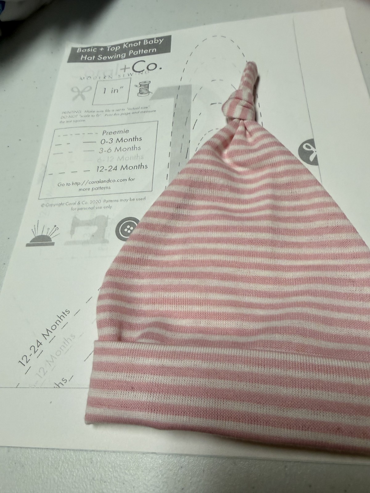 Adorable Baby Beanie Pattern & Knit Fabric You Select