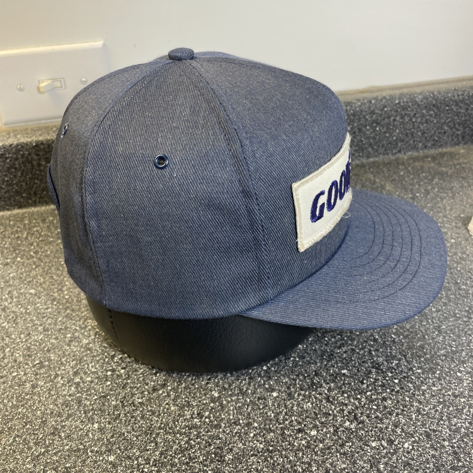 Vintage Goodyear Patch Snapback Trucker Hat Cap 70s USA Swingster Foam Removed