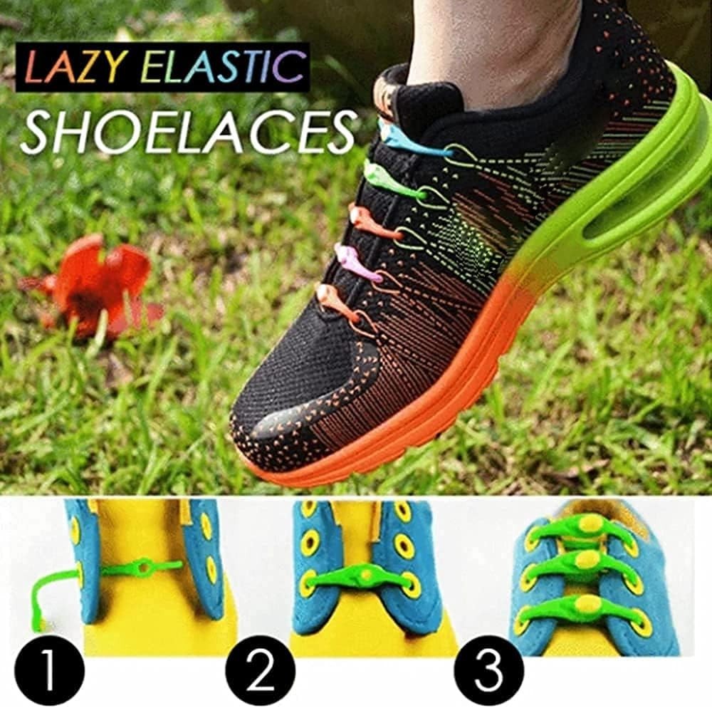 24 Pcs No-Tie Elastic Shoelaces – Stylish, Adjustable & Easy for Everyone