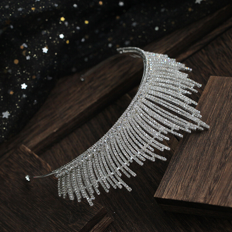 7cm Tall Large Crystal Tiara Crown Wedding Bridal Queen Princess Prom For Women