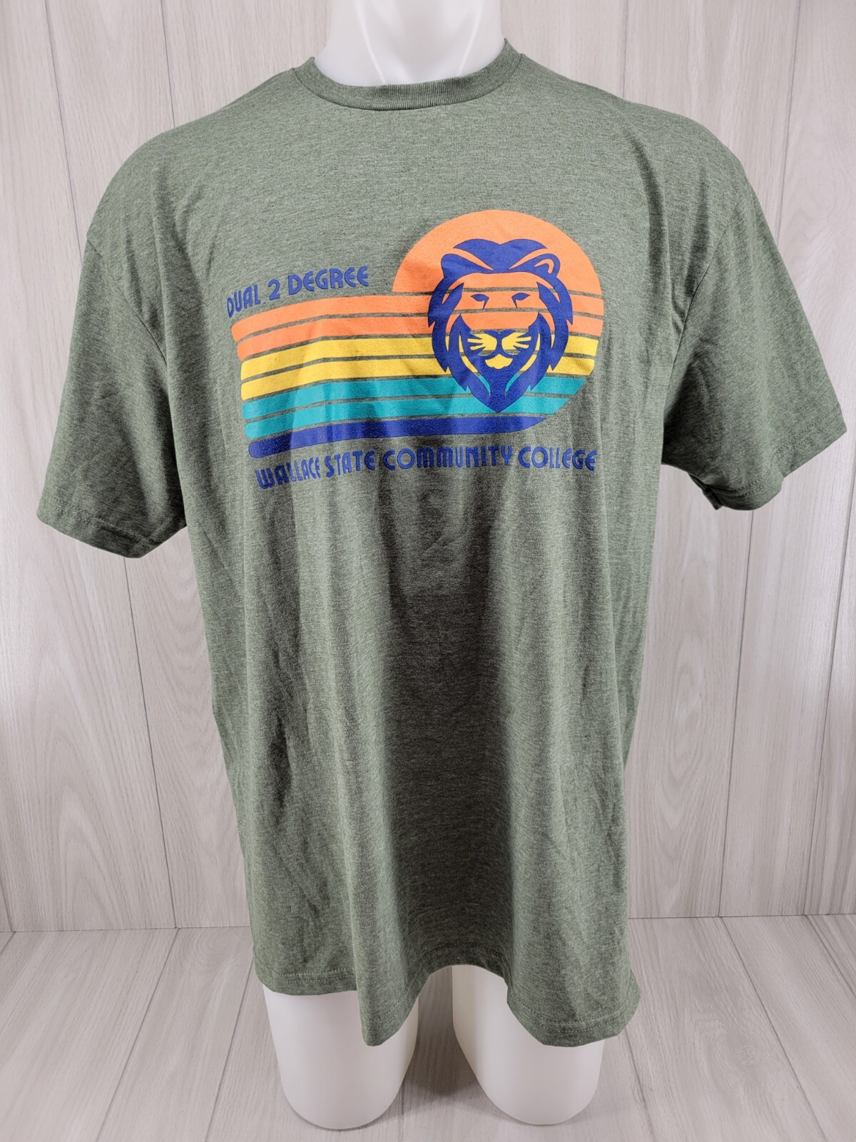 Wallace State Community Collage Shirt Mens Extra Large Green Sleeve Gildan