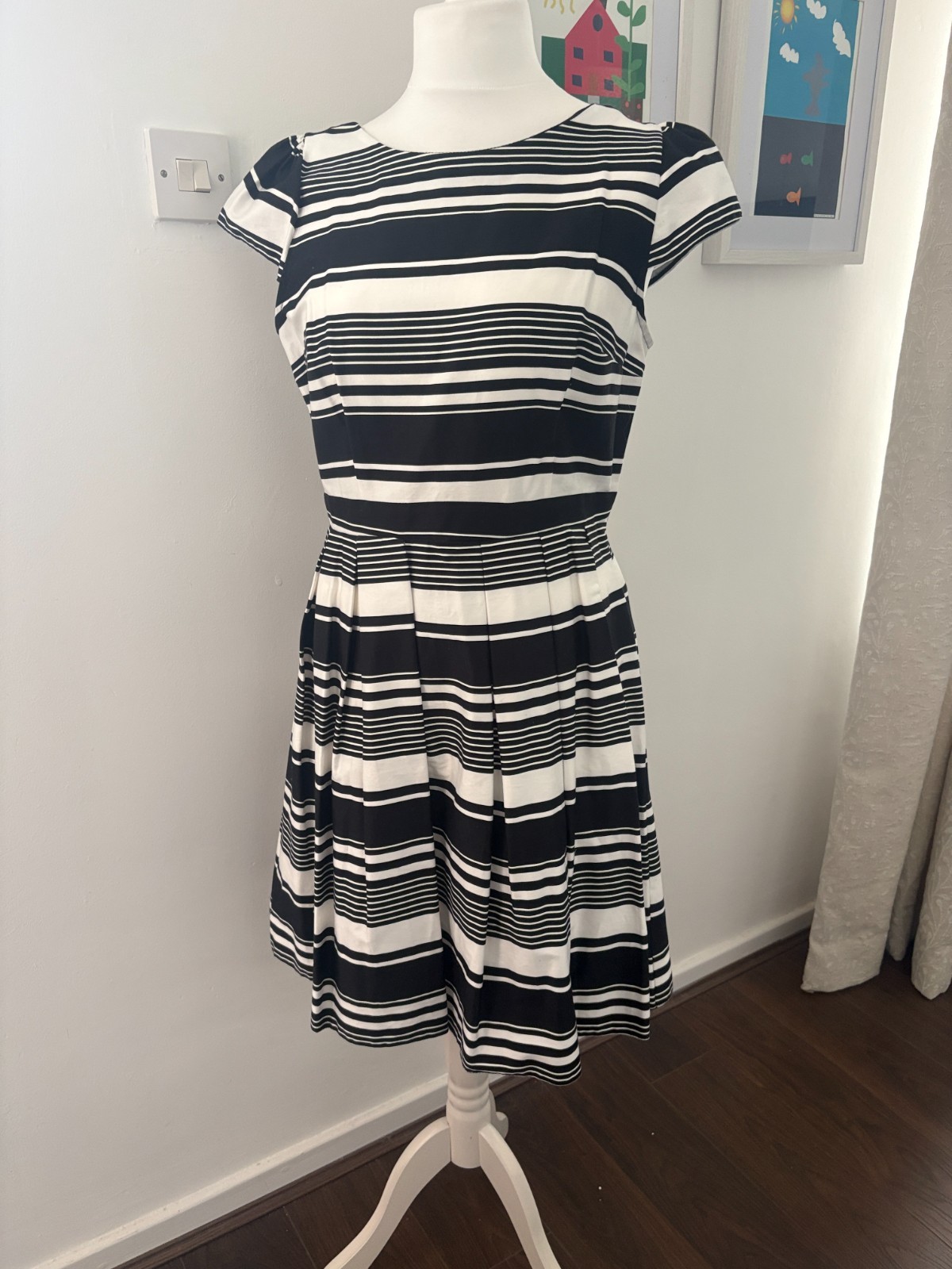 Dorothy Perkins Black & White Stripe Dress UK16 BNWT