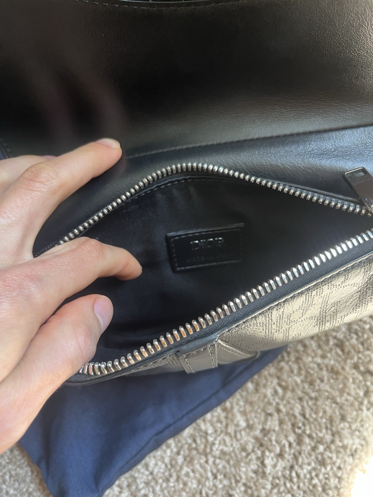 Dior Saddle Mini Galaxy Oblique Black Logo Pattern Men’s Crossbody Full Set