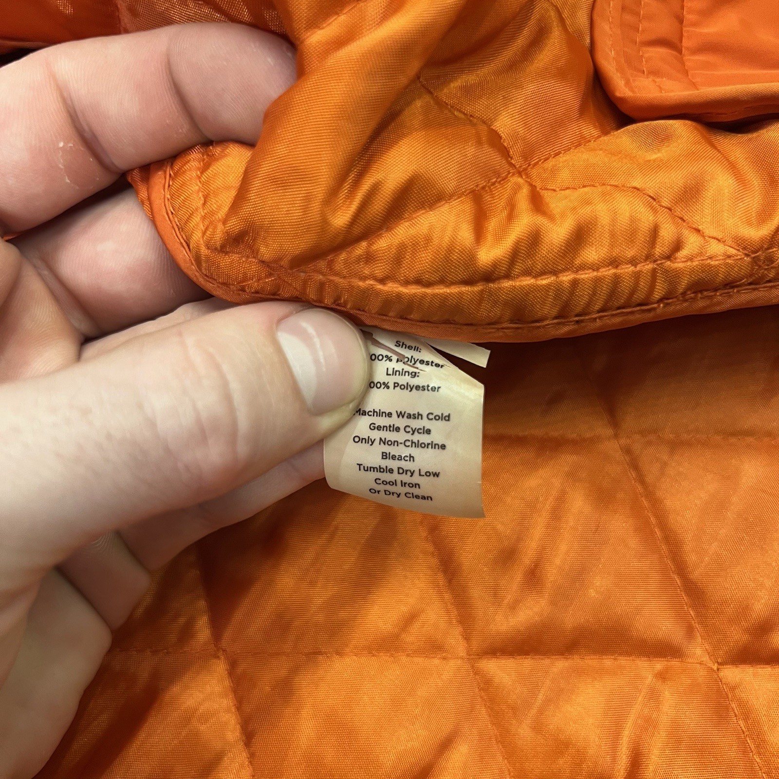 Talbots Orange Quilted Button Front Short Jacket Women’s Size Medium