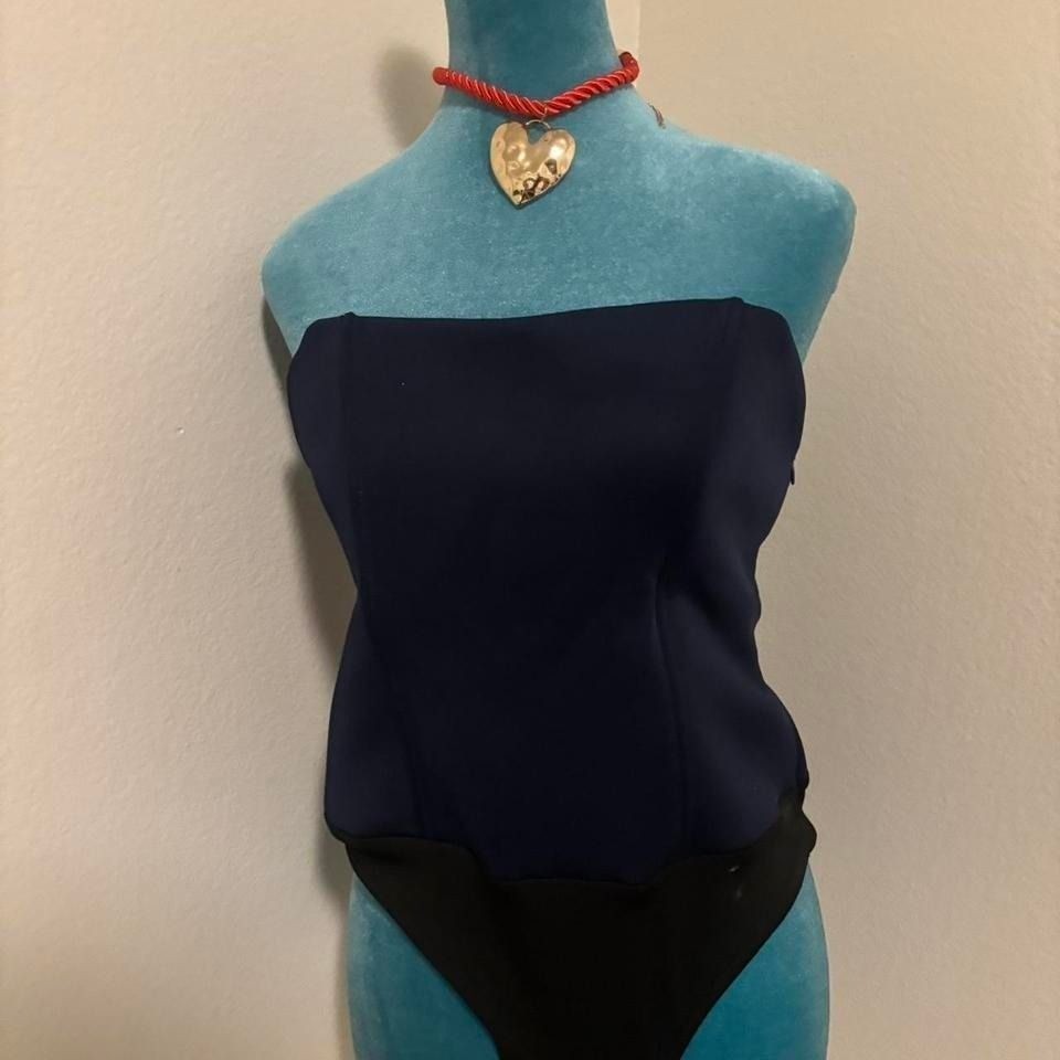 Black strapless tube top with zipper back