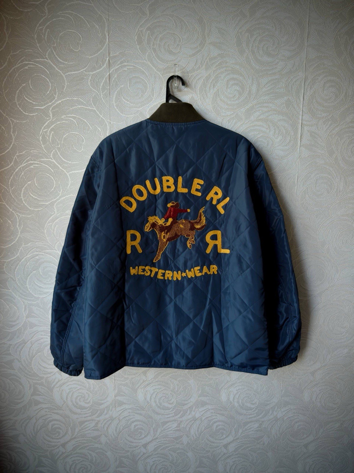 RRL Double RL Reversible Quilted Liner Jacket Embroidered Western Cowboy L NEW