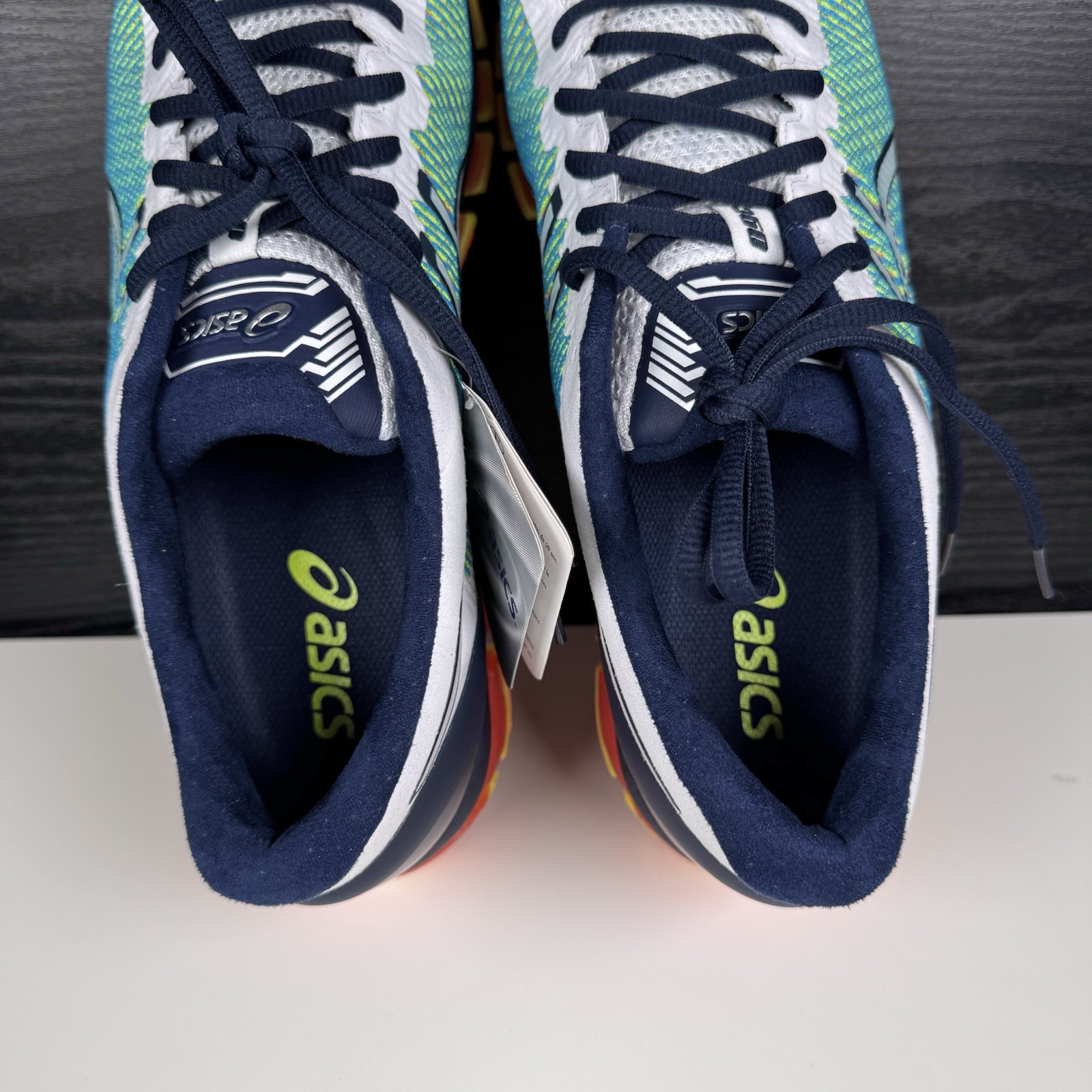 NEW Asics Gel-Quantum 360 White Navy Blue Yellow – T6G1N – Men’s 11 – Read