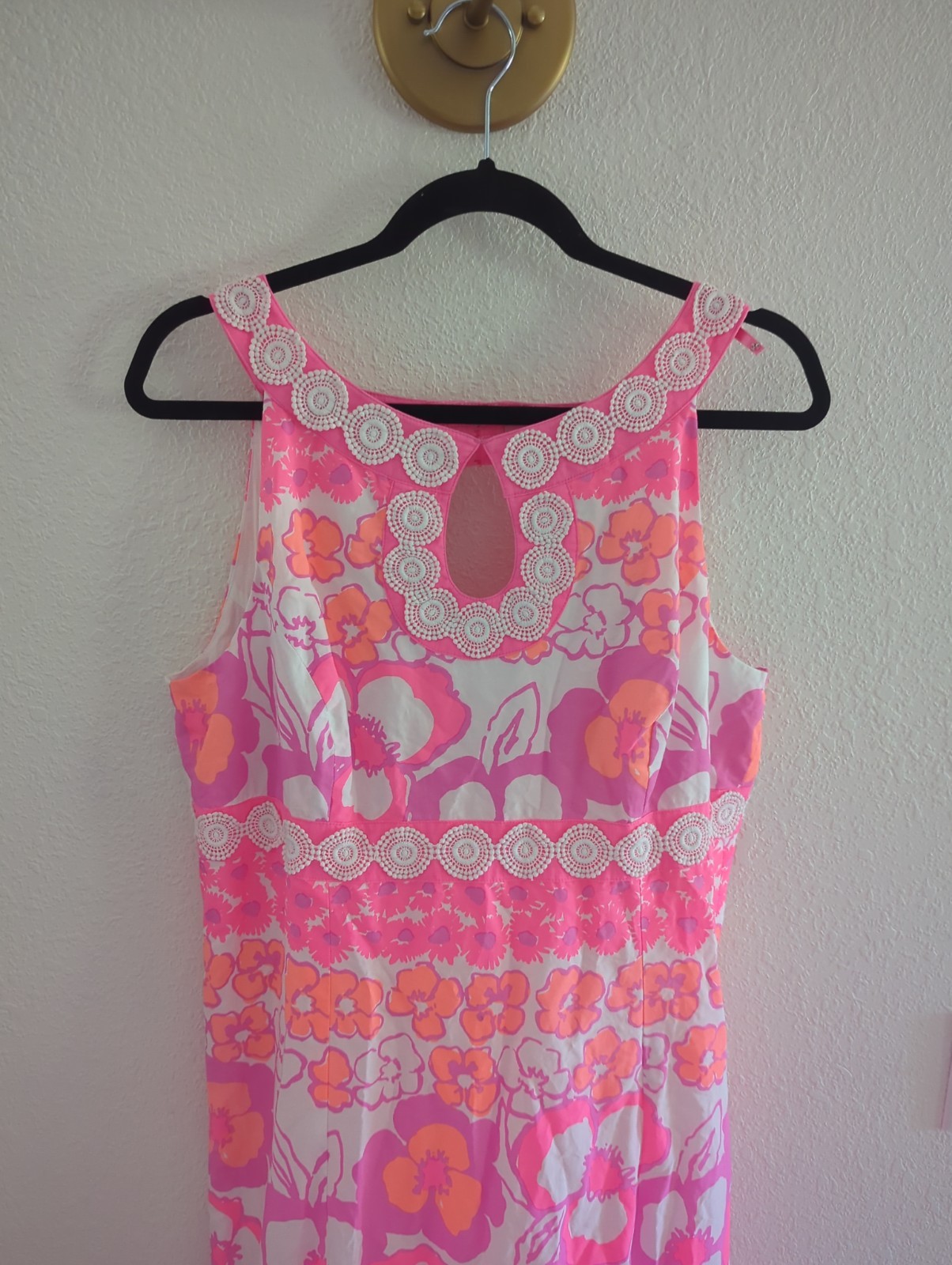 LILLY PULITZER DIDI MAXI DRESS Pansy Dance neon Guipure crochet lace Vintage