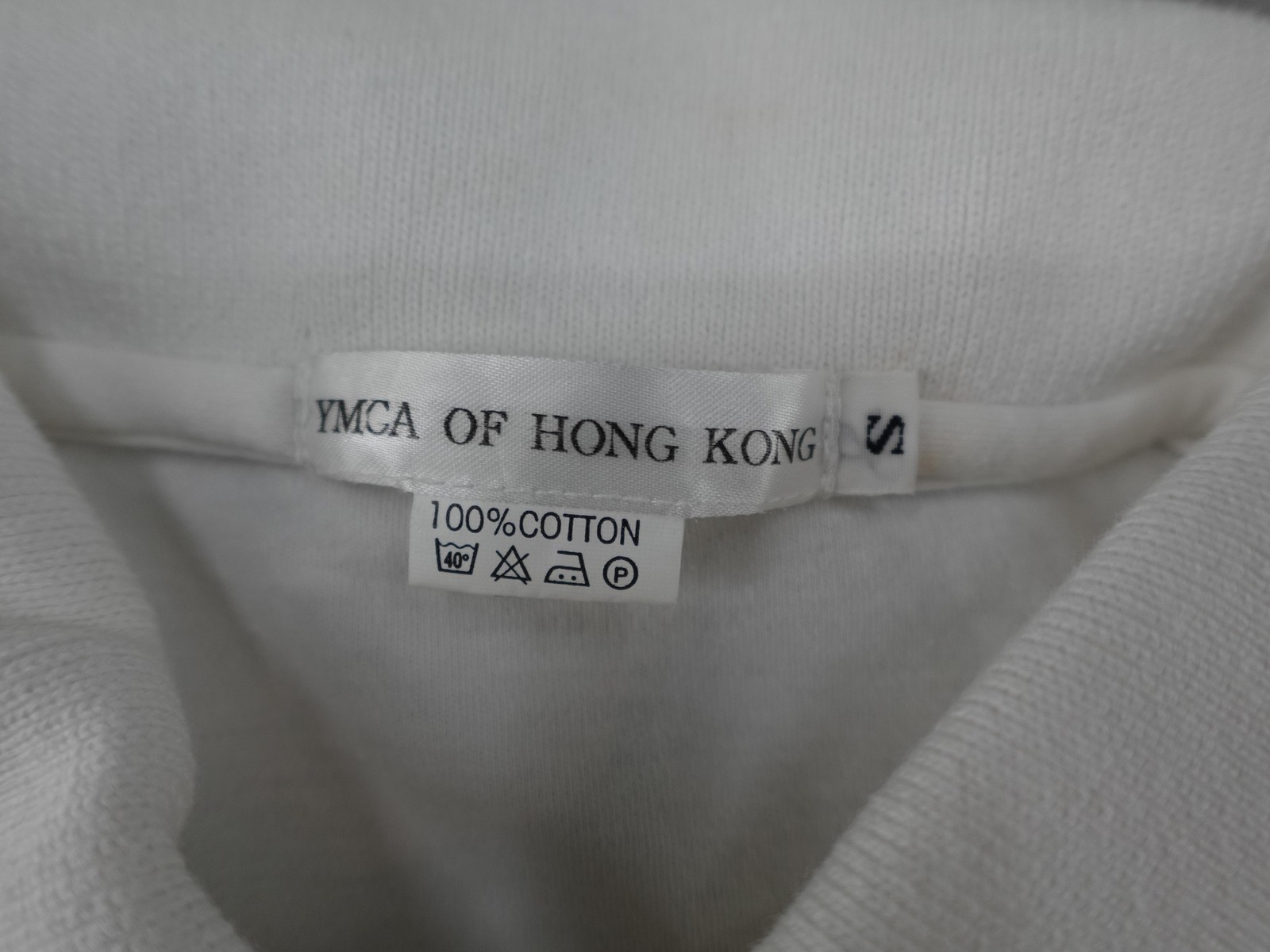 Hong Kong Polo Shirt Mens Small White YMCA Embroidered Tourist Souvenir Asia