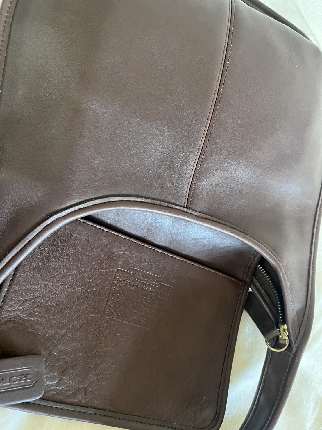 VGUC Vintage Coach 9025 Mahogany Brown Leather Ergo Shoulder Bag Made in USA