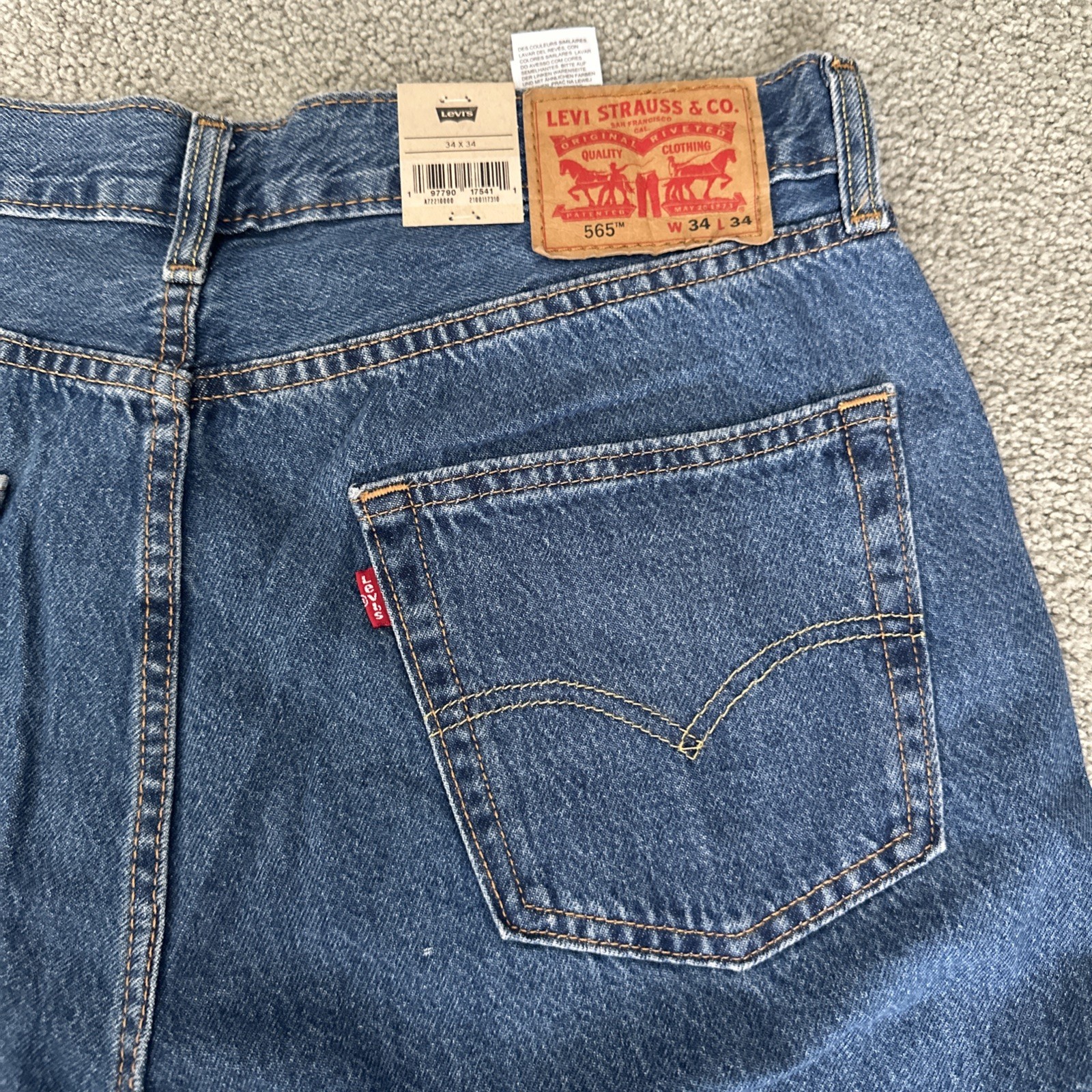 Levi’s 565 97 Loose Straight Fit Cotton Denim Men’s Sz. 34W x 33L See Desc New