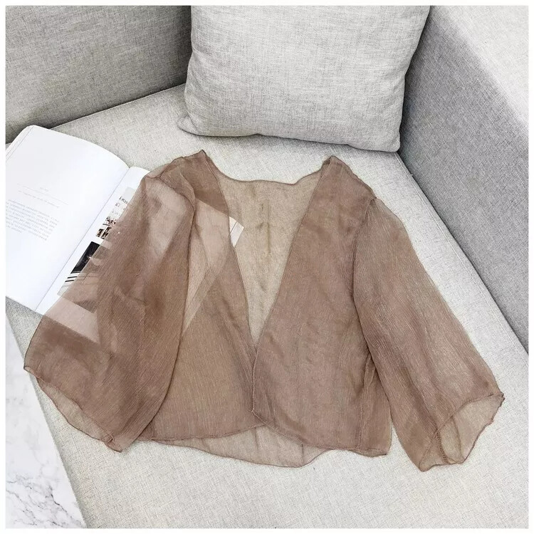Lady Kimono Open Cardigan Sheer See Through Jacket Mesh Casual Coat Shrug Bolero