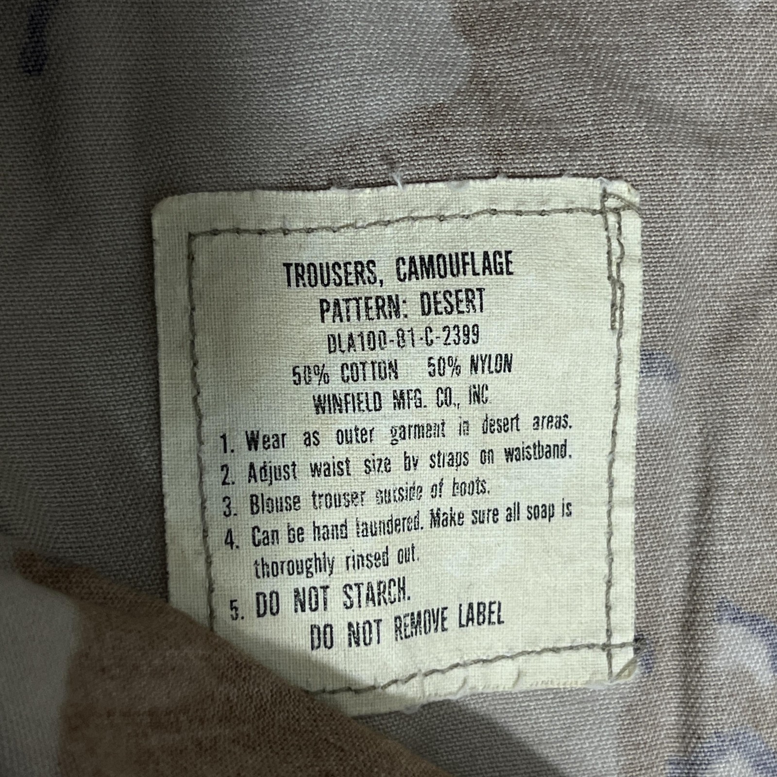Vintage Winfield Desert Camo Pants Mens 36×30 USGI BDU Cargo Military Army