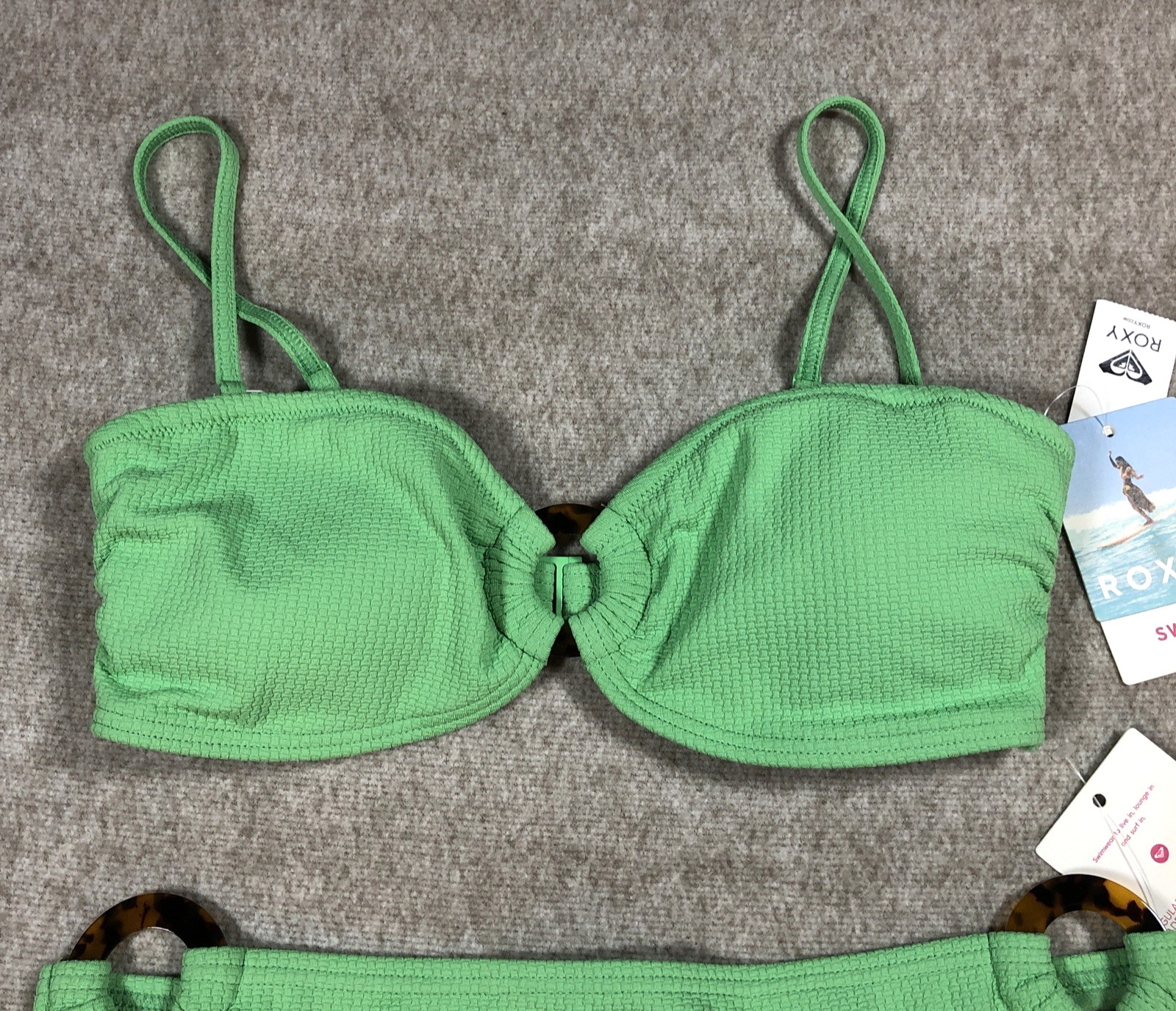 ROXY Color Jam Bikini Set Small UK 8 Absinthe Green 34A 32B 30C 2-Piece Swimwear