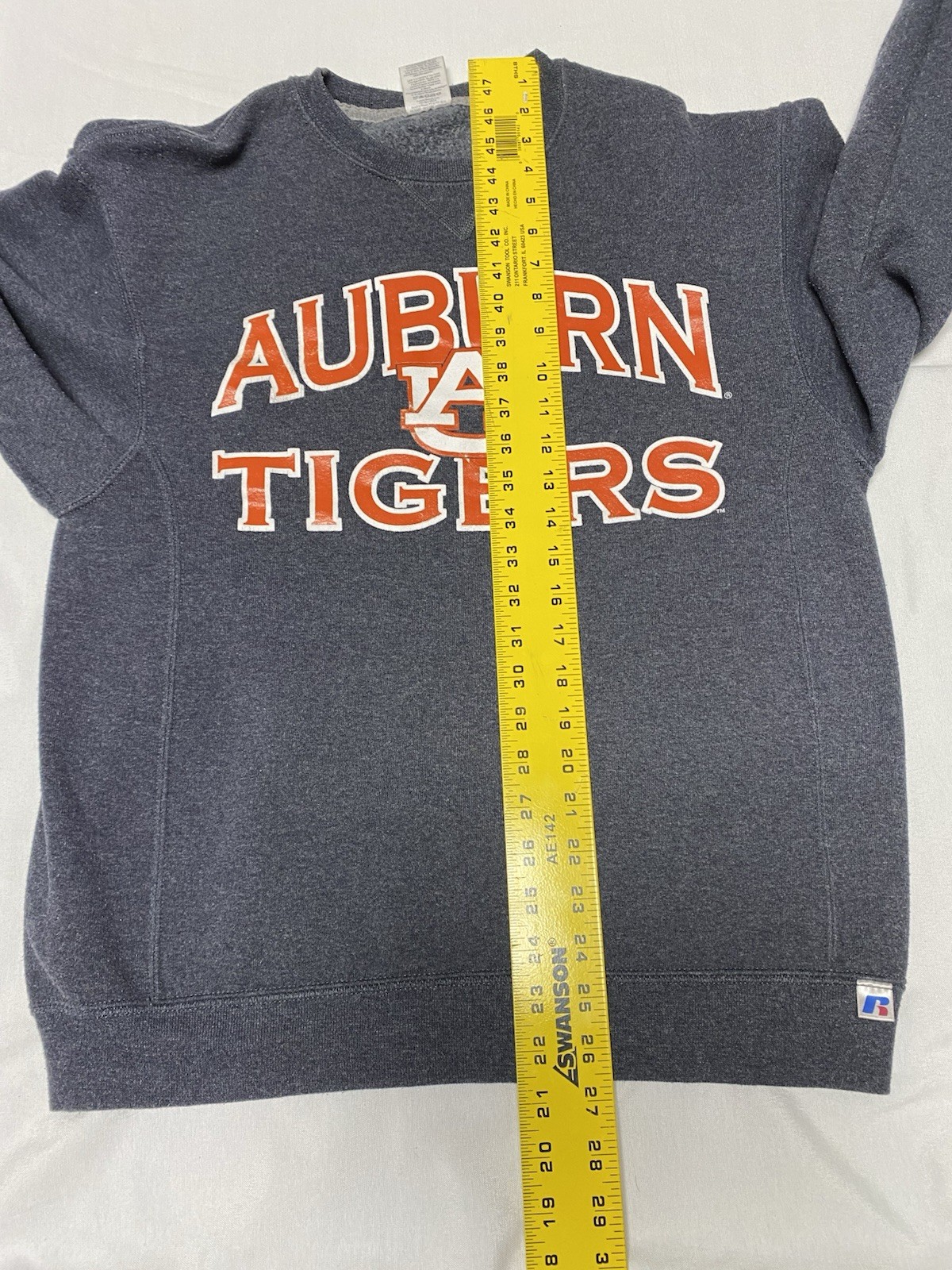 Vintage Auburn University Tigers Sweatshirt Blue Orange Russell Athletic Tag (T
