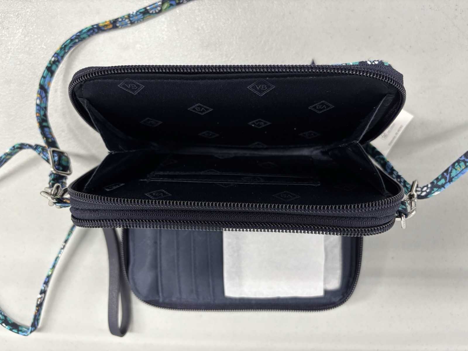 NEW! Vera Bradley AIO Crossbody Wallet Dreamer Paisley Plants RFID Protection