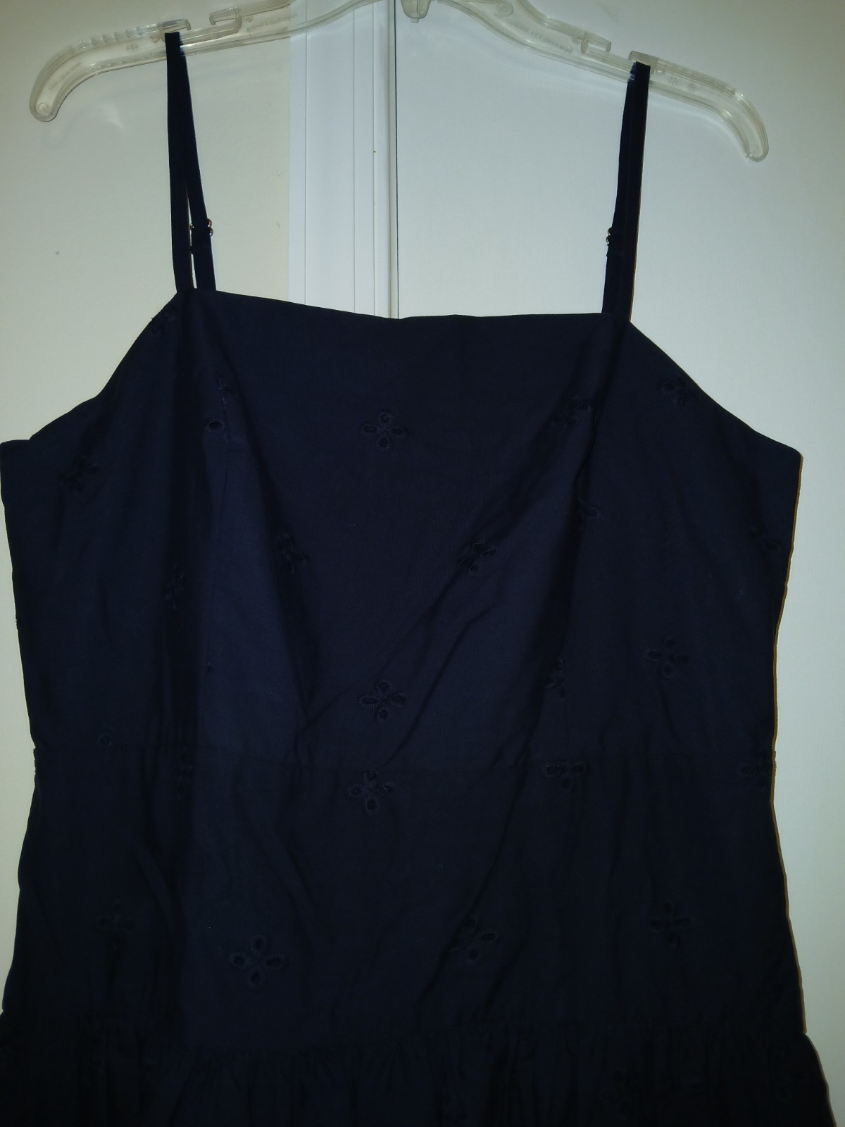 Free Assembly Navy Blue Cotton Eyelet Dress sz M