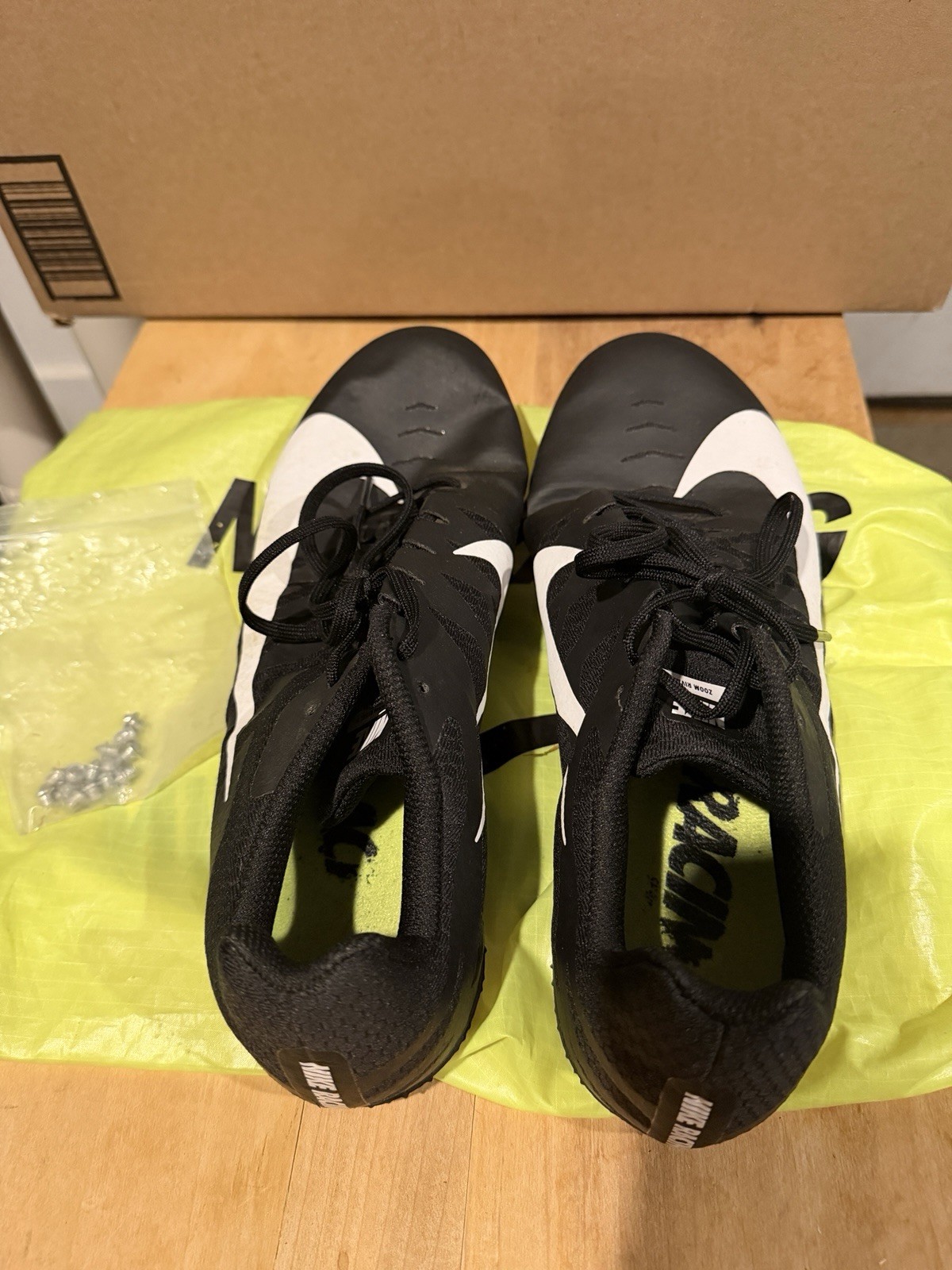 Nike Zoom Rival S 9 Track & Field Spikes Black/White Lace-Up Low Top Sz 11 Men’s