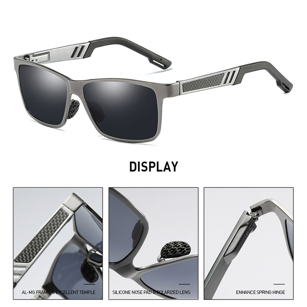 Aluminium Polarized Sunglasses Men UV400 Mirrored Driving Sport Glasses Case US