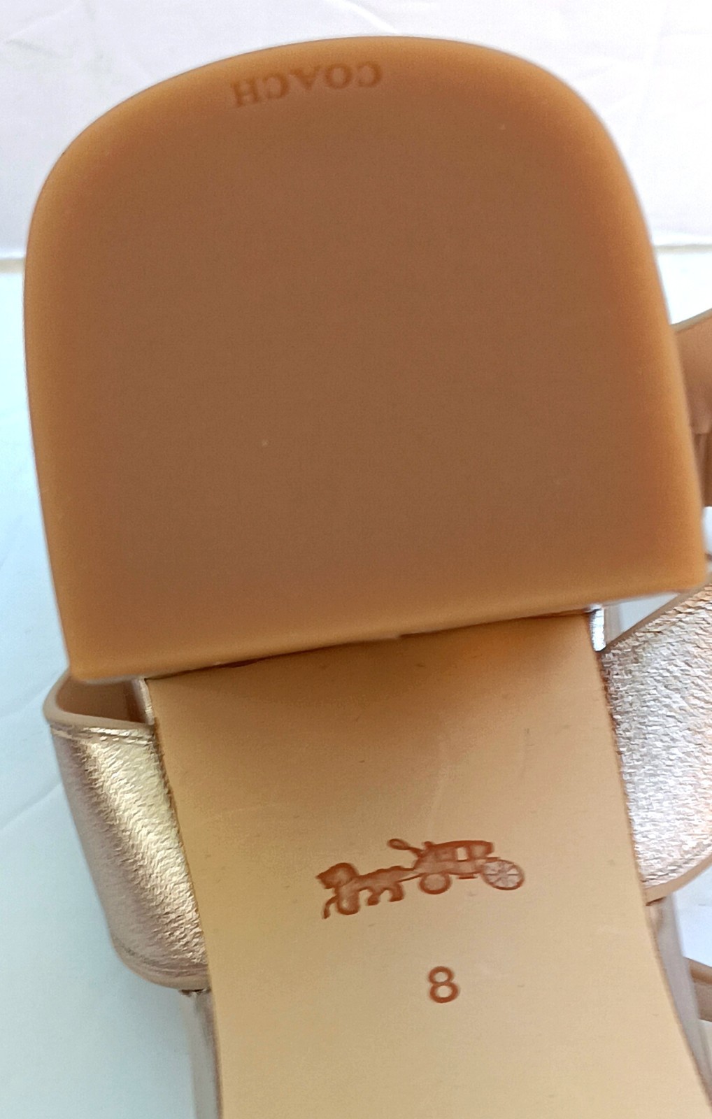 COACH Maddi 85 Wom Ankle Strap 3.5″ Sandal Sz 8B Met Champn FG3485 NEW Other