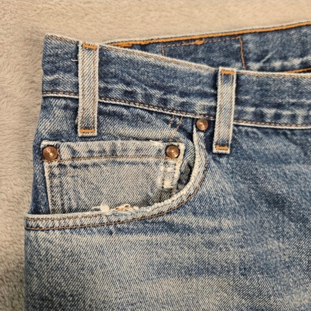 Vtg Levi’s 540 Relaxed Fit Bronze Tab Denim Straight Jeans Distressed 36×30