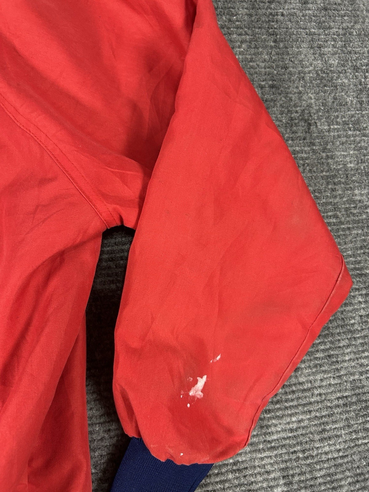VTG Sportsmaster Jacket Mens L Red Fleece Lined Bomber USA Made Workwear READ