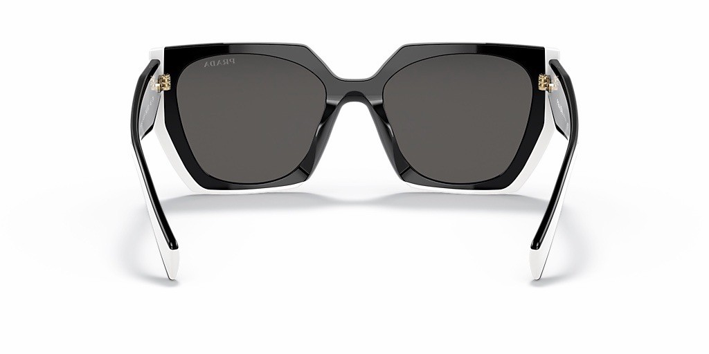 PRADA PR 15WS 09Q5S0 Black White Grey Lenses Women Sunglasses AUTHENTIC