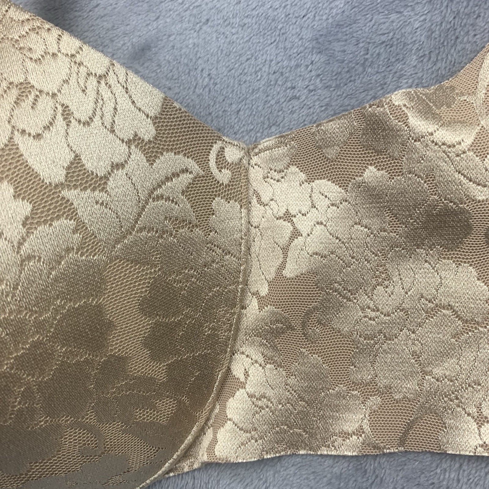 Soma Vanishing Back Full Coverage Bra Size 36G Front Closure Floral Lace Beige